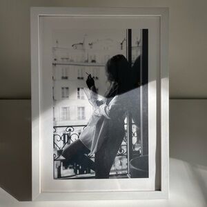 Parisian Balcony Woman Smoking Frame